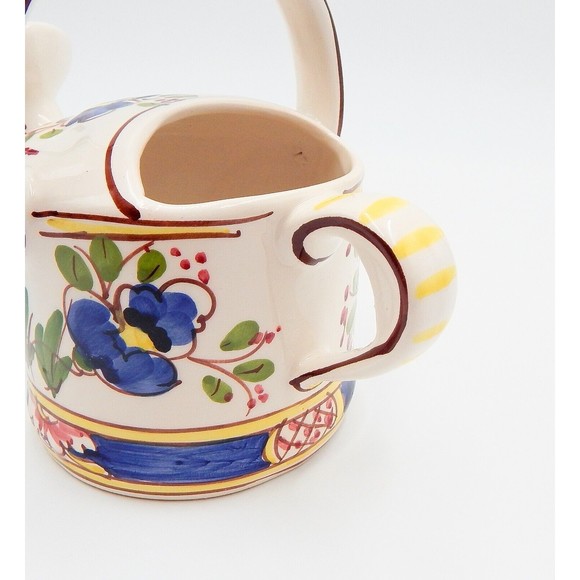 Andrea By Sadek Jay Willfred Porcelain Watering Can Hand Painted Portugal - Picture 10 of 11